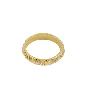 House of Harlow 1960 Gold Pave Thin Stack Ring